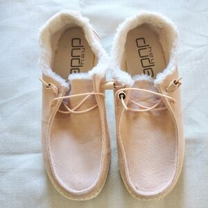 Hey Dude Women's Pink Furry Lined Slip-On Shoes